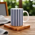 White and Dark Blue Stripe