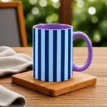 Purple-Pastel Blue and Blue Stripe