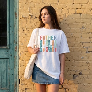 Strong Loving Father Typography Graphic T-Shirt