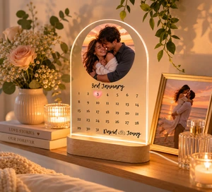 Personalized Custom Photo Calendar Night Light Wedding Gift