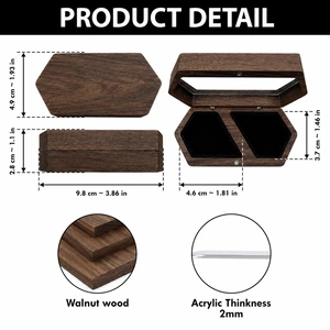 Personalized Wooden Wedding Ring Box – Custom Couple Names and Date with Elegant Botanical Line Art