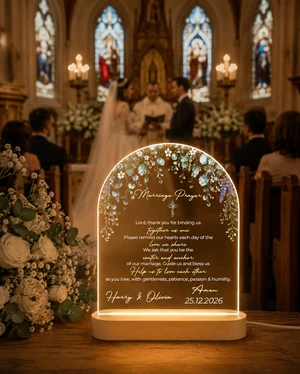 Christian Marriage Prayer LED Night Light Gift For Newlyweds