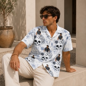 Personalized Skull Hawaiian Shirt - Upload Your Photo Custom Aloha Shirt