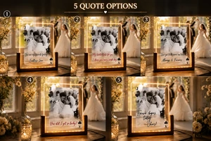 Personalized Wedding Love Marriage Playing Card Lamp, Custom Acrylic Night Light for Wedding Couple, Long Love Distance Photo Box Gift