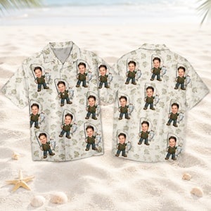 Custom Face Hawaiian Shirt Personalized Dad Photo Vacation Gift Shirt