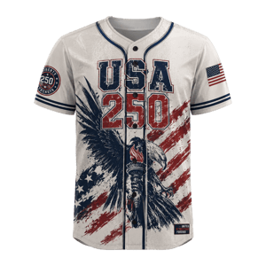 USA 250 Years Anniversary Baseball Jersey Shirt, Patriotic Liberty 1776-2026 4th of July Shirt
