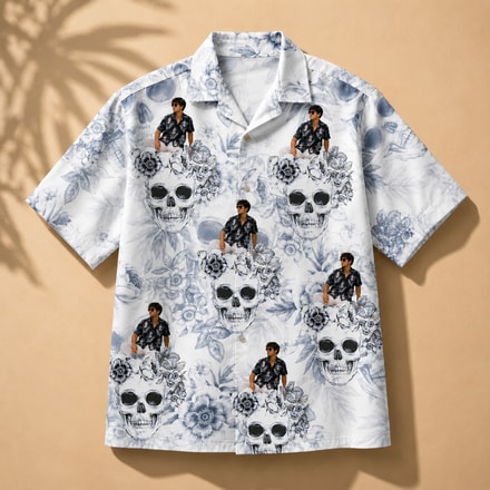 Personalized Skull Hawaiian Shirt - Upload Your Photo Custom Aloha Shirt