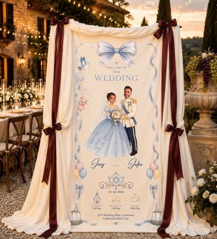 Personalized Wedding "Royal Fairytale" Banner