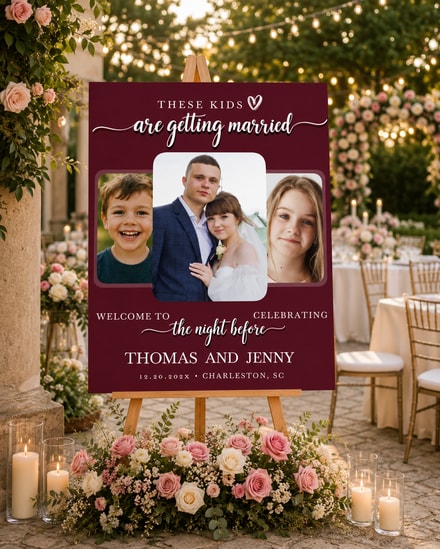 Childhood Photo Welcome Sign - Night Before Template