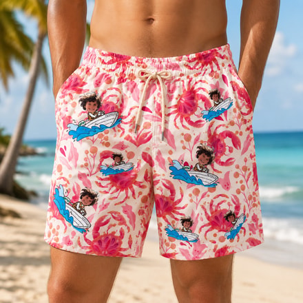 Personalized "Crab Captain" Swim Shorts