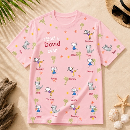 Custom Best Dad Ever T-Shirt, Personalized Kids Names Shirt, Choose Number Of Kids