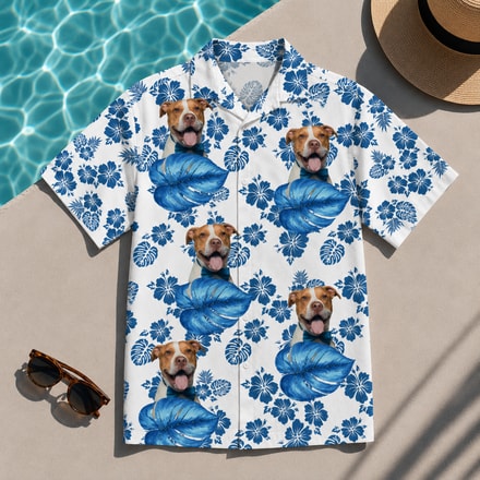 Personalized Tropical Hawaiian Shirt – Custom Funny Family Pet Faces, Perfect Gift For Men, Friends, Siblings, Dog & Cat Lovers