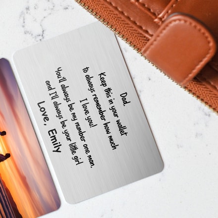 Custom Photo Wallet Insert Card - Personalized Double-Sided Aluminum Wallet Card - Gift For Husband, Boyfriend, Dad Or Grandpa | Valetine'S Day, Birthdays, Father'S Day, Or Any Occasion