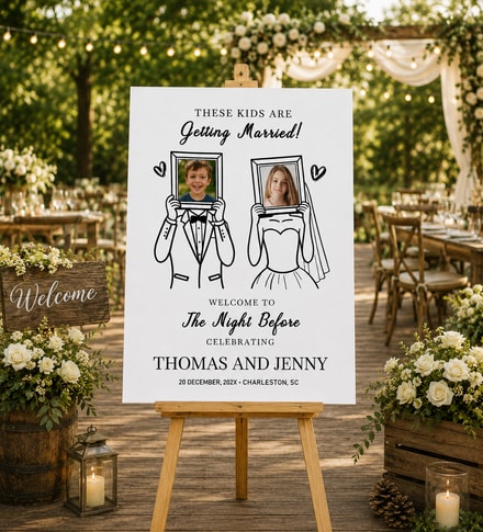 Personalized "These Kids Are Getting Married" Photo Sign - Foam Board, Clear & Frosted Acrylic