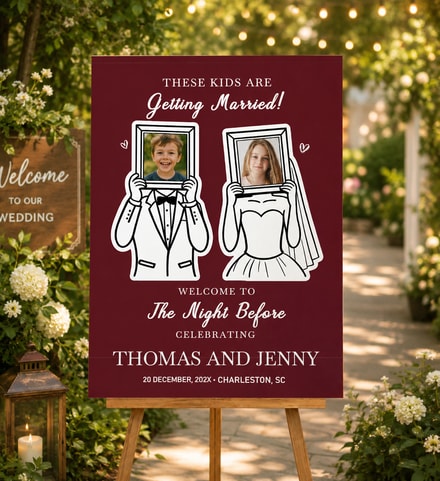 These Kids Are Getting Married Sign With Photo Template