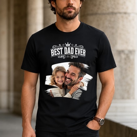 Custom Photo Best Dad Ever No 1 Grandpa - Personalized T Shirt