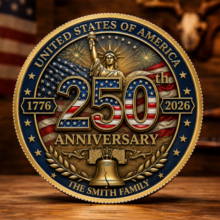 Usa 250th Anniversary Custom Coin, Custom Commemorative Coin Gift