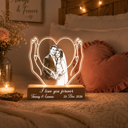 Custom Line Art Wedding Couple Photo Led Acrylic Night Light Personalized Lamp