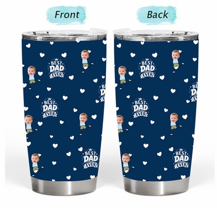 Custom Photo Best Dad Grandpa Ever - Personalized Tumbler