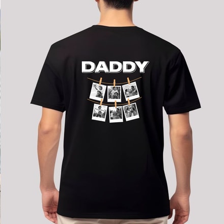 Custom Black & White Photo T Shirt Personalized Gift For Father