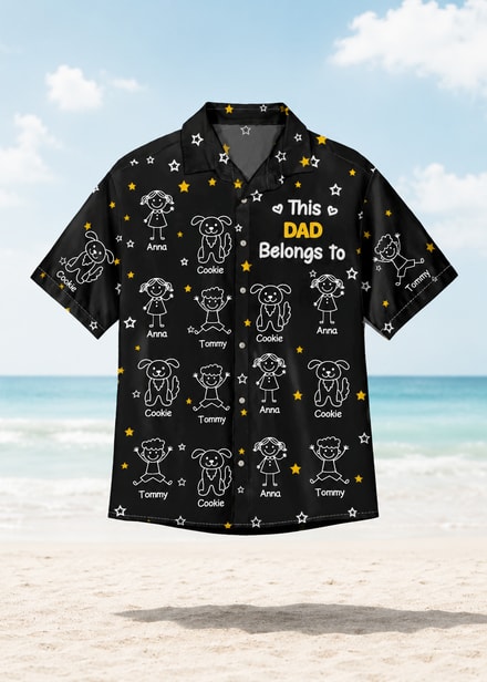 This Dad Mom Belongs To Kids And Pet Personalized Hawaiian Shirt