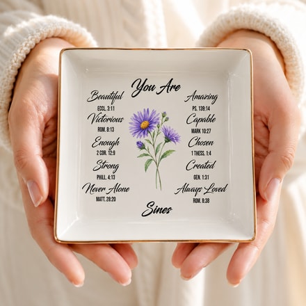 You Are Ceramic Jewelry Dish With Bible Verses – Personalized Christian Gift For Sister Or Friend
