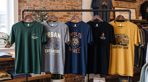 Youth graphic tee product display